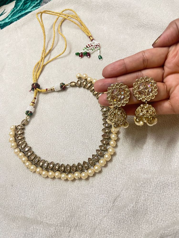 Pearl Necklace With Earring