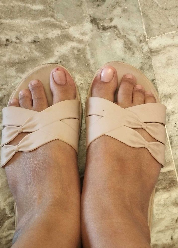 Cute Nude Bow Slides