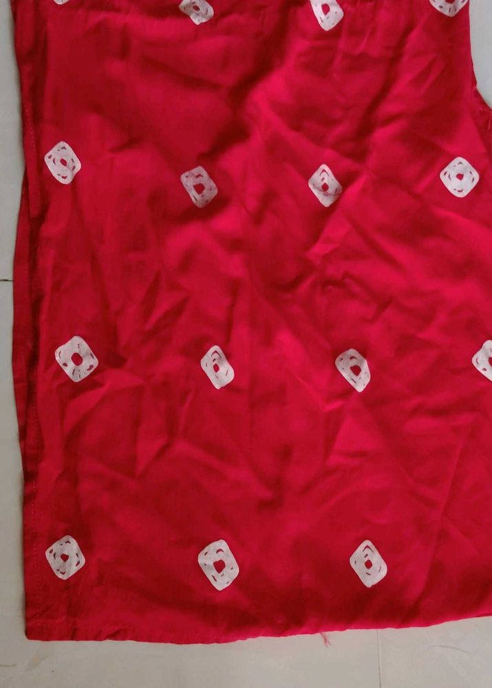 Red Printed Saree