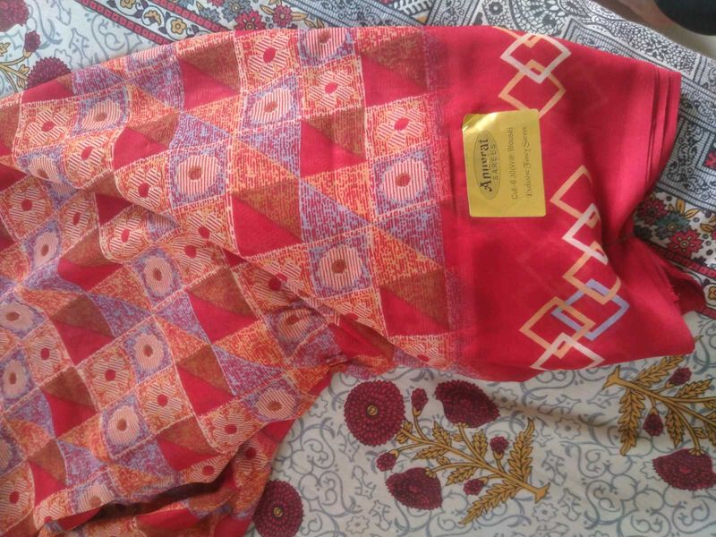 2 new beautiful combo saares  with blouse peice