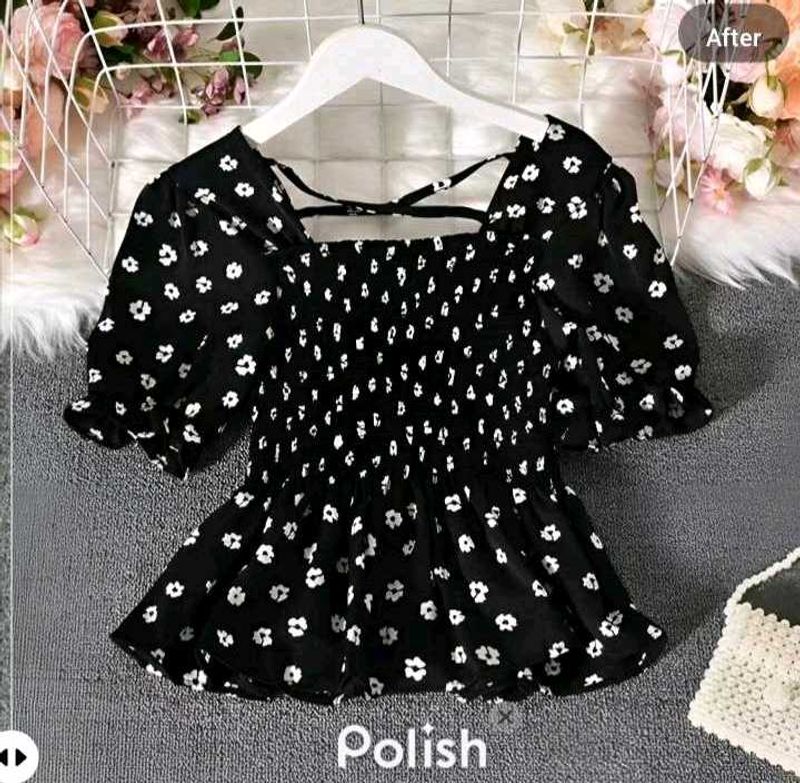 New With Tag Cute Flower Crop Top