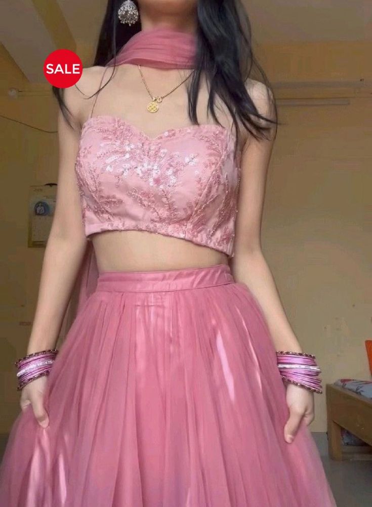 Pink Lehenga With Dupatta And Blouse