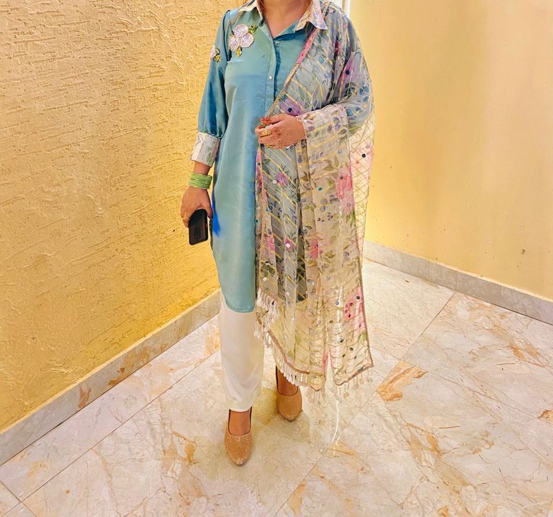 Beautiful Co-ord Set With Stylish Dupatta..😊