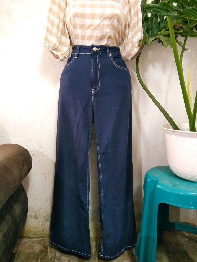 H&amp;M Wide Leg Jeans (dark Blue)((40% Off Five Items