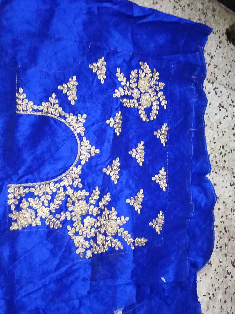 Royal Blue Embroidered Blouse