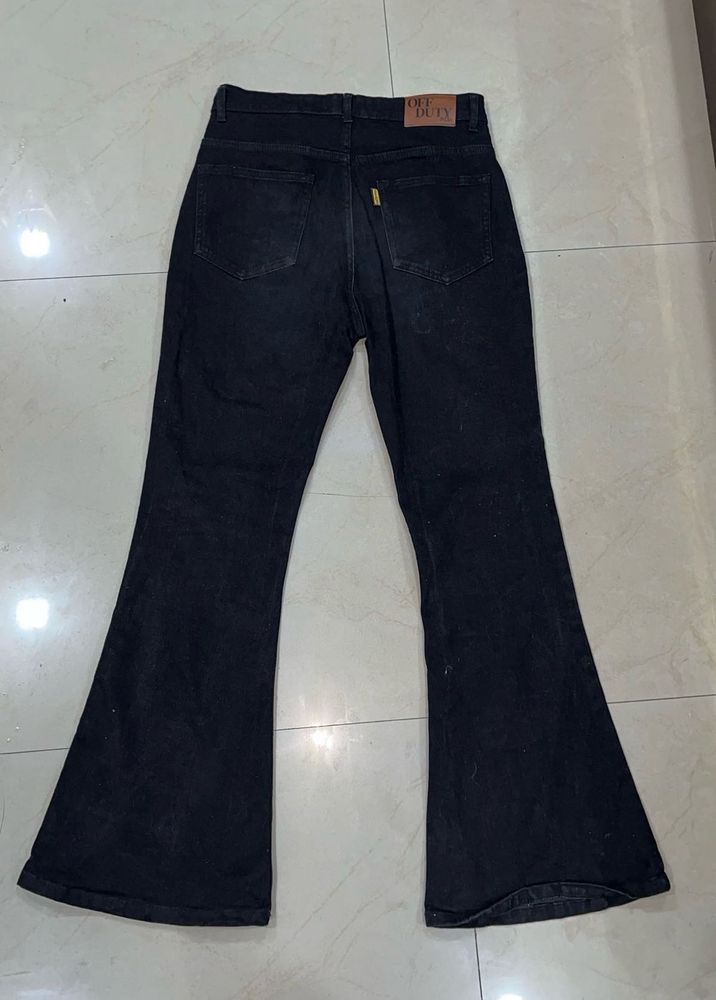 Flared Black Denim Jeans
