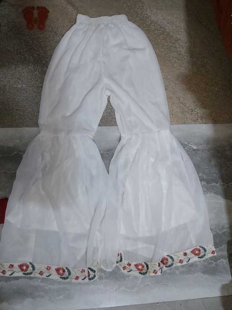 White Embroidered Garara Pants