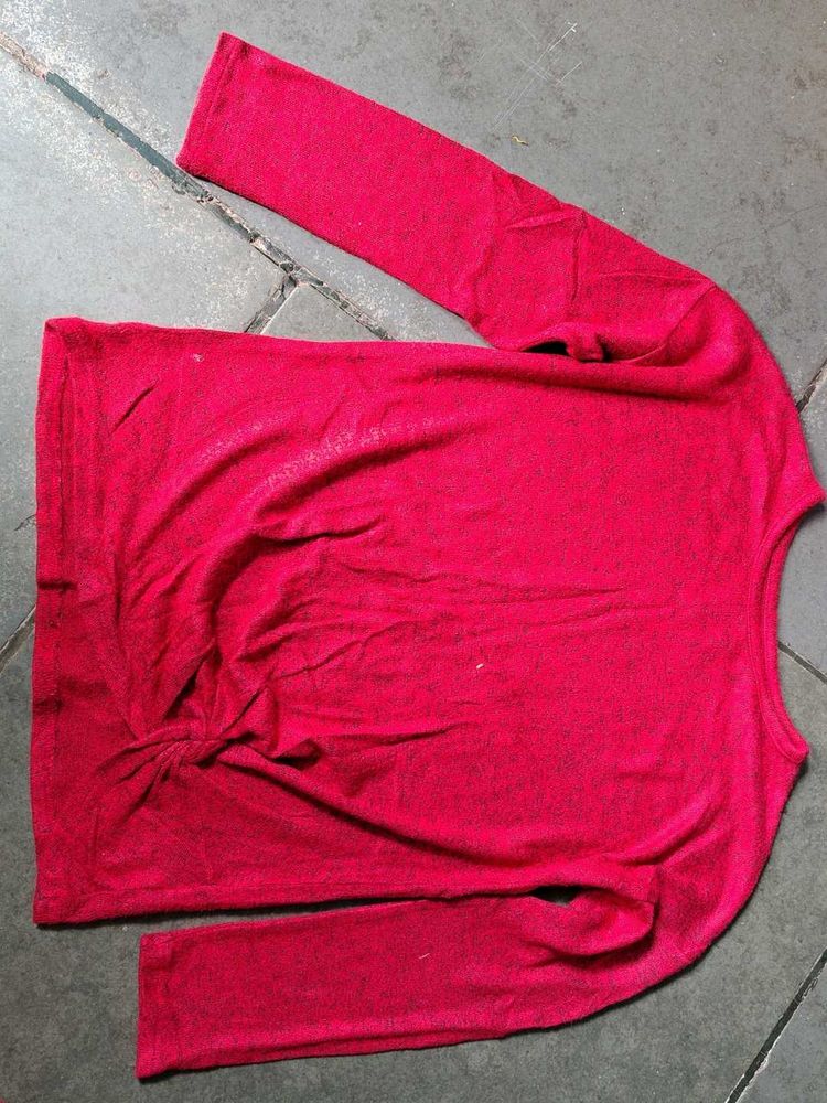 Red Long Sleeve Top