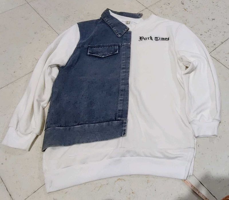Denim and Sweat combine outfit Size L Bust 38-40