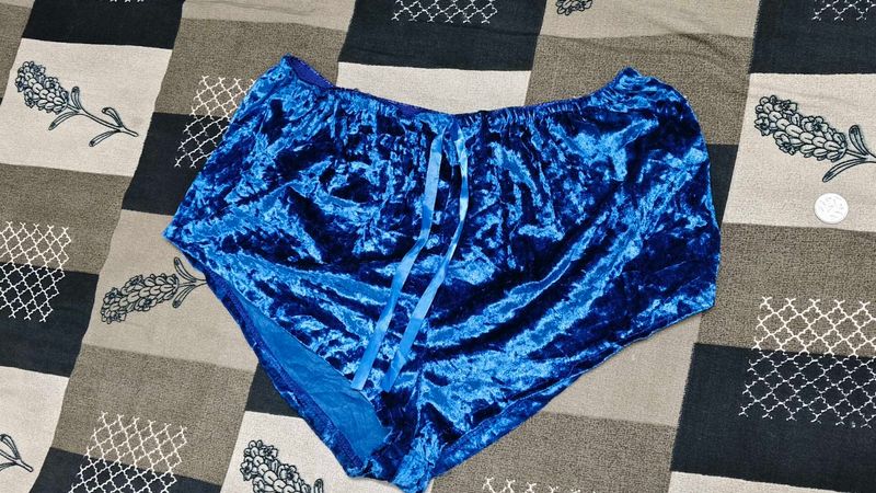 Blue Velvet Shorts