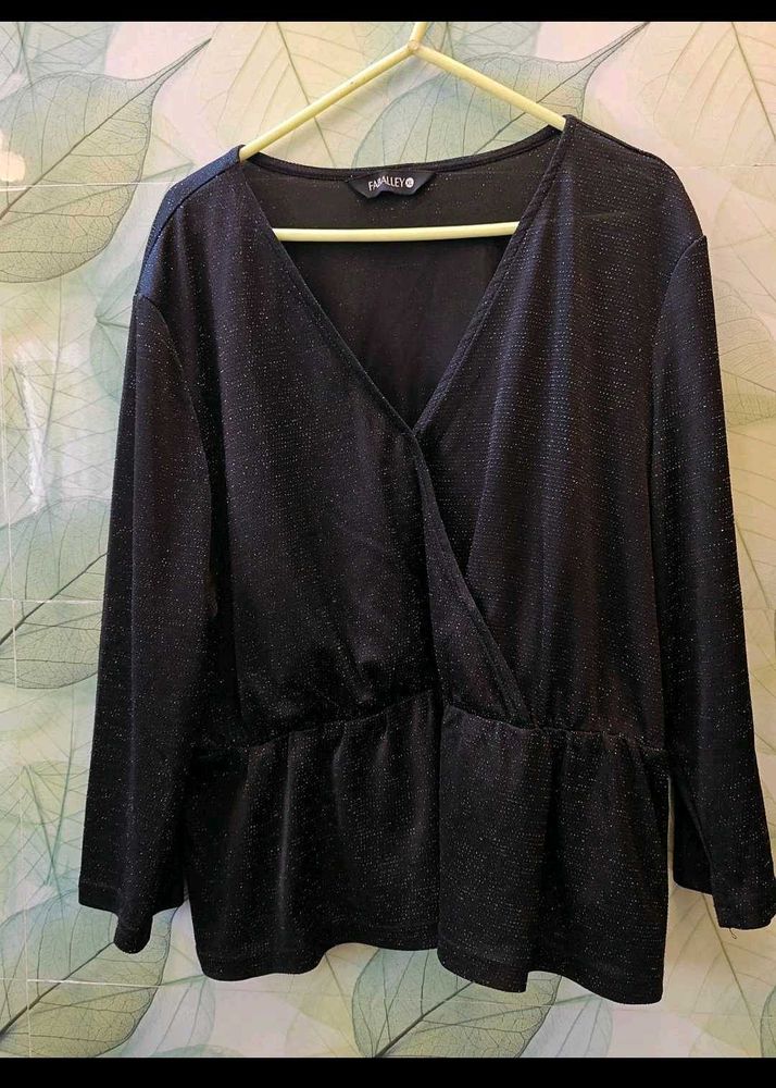 Elegant Black Wrap Top
