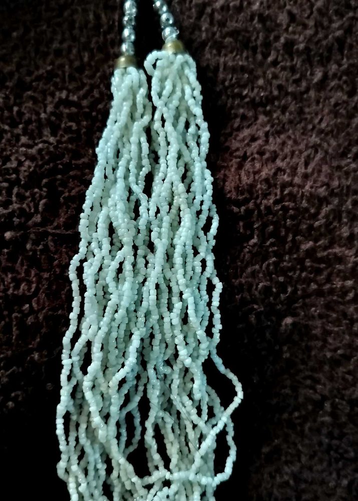 White Beaded Layered Necklace