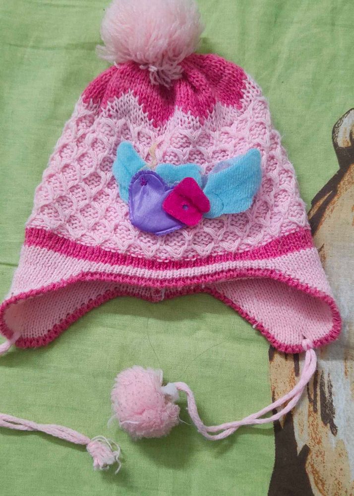 Adorable Pink Knitted Baby Hat