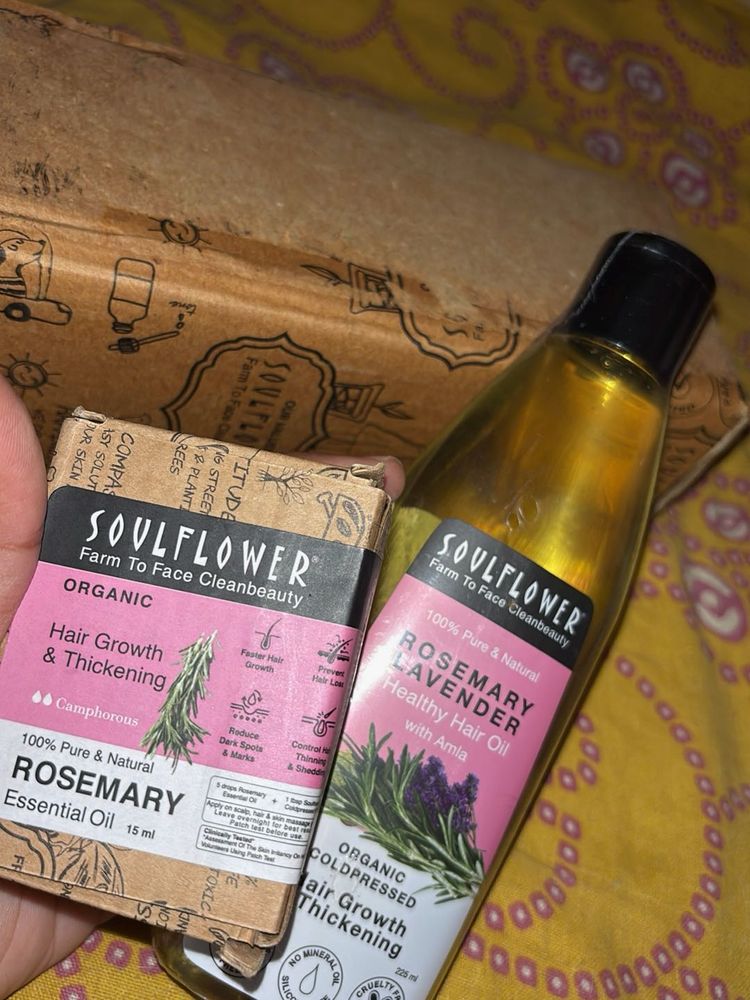 Sealed Soulflower Rosemary Hair Oil Set