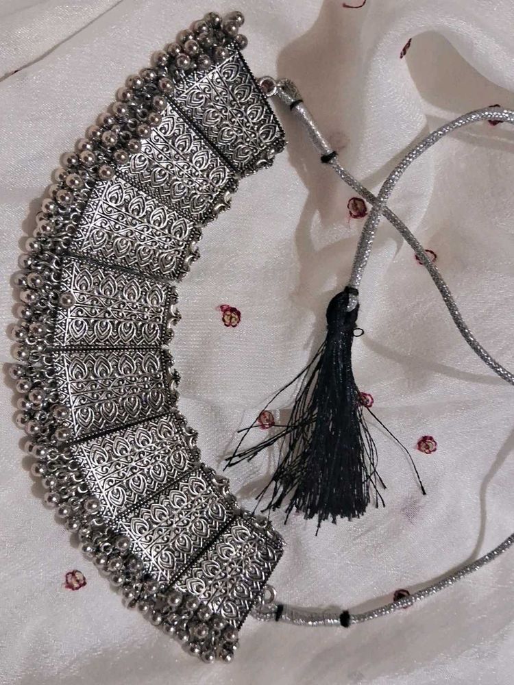 Statement Silver Choker Necklace