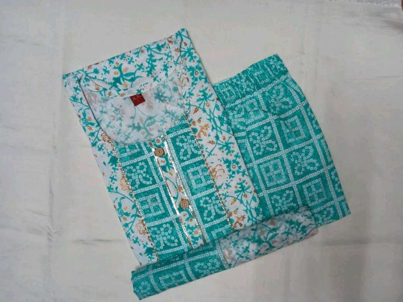 Cotton Bandhani Print Suit Set