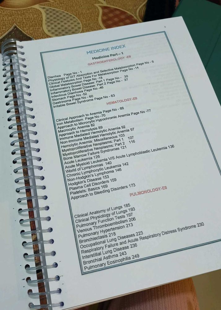 Medicine marrow notes