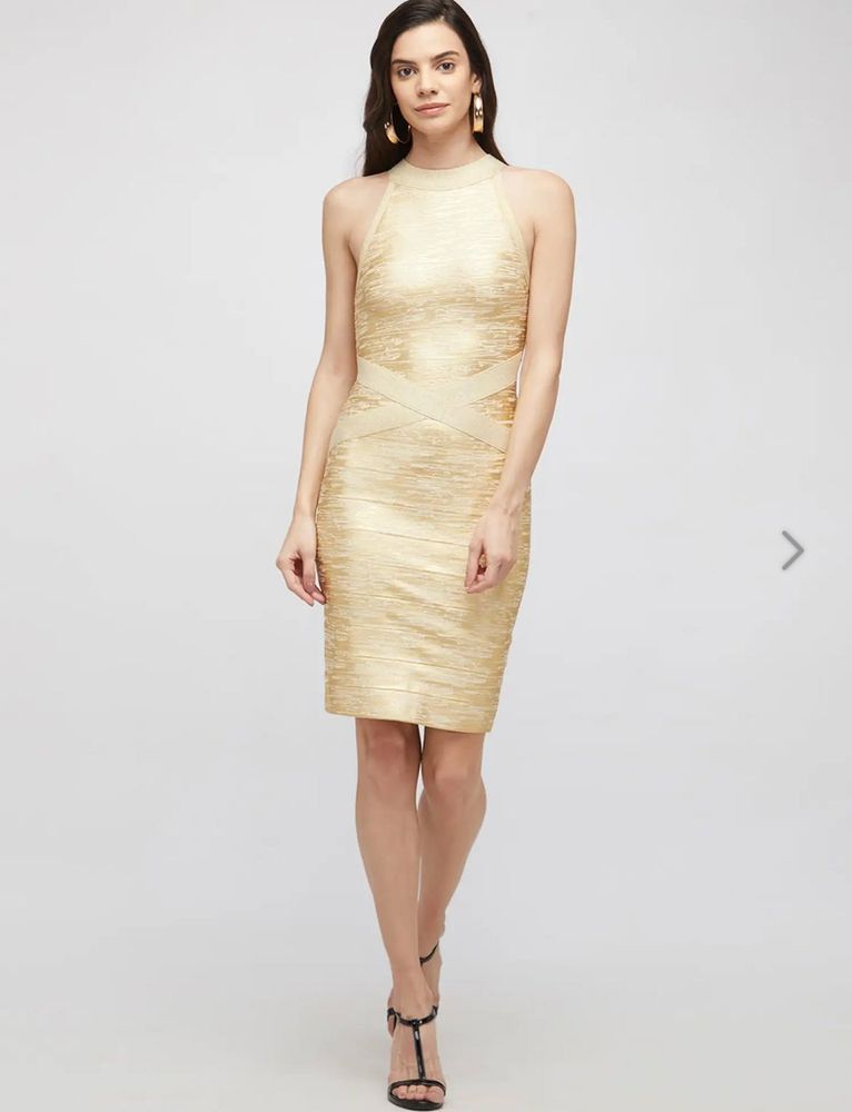 Golden bodycon dress