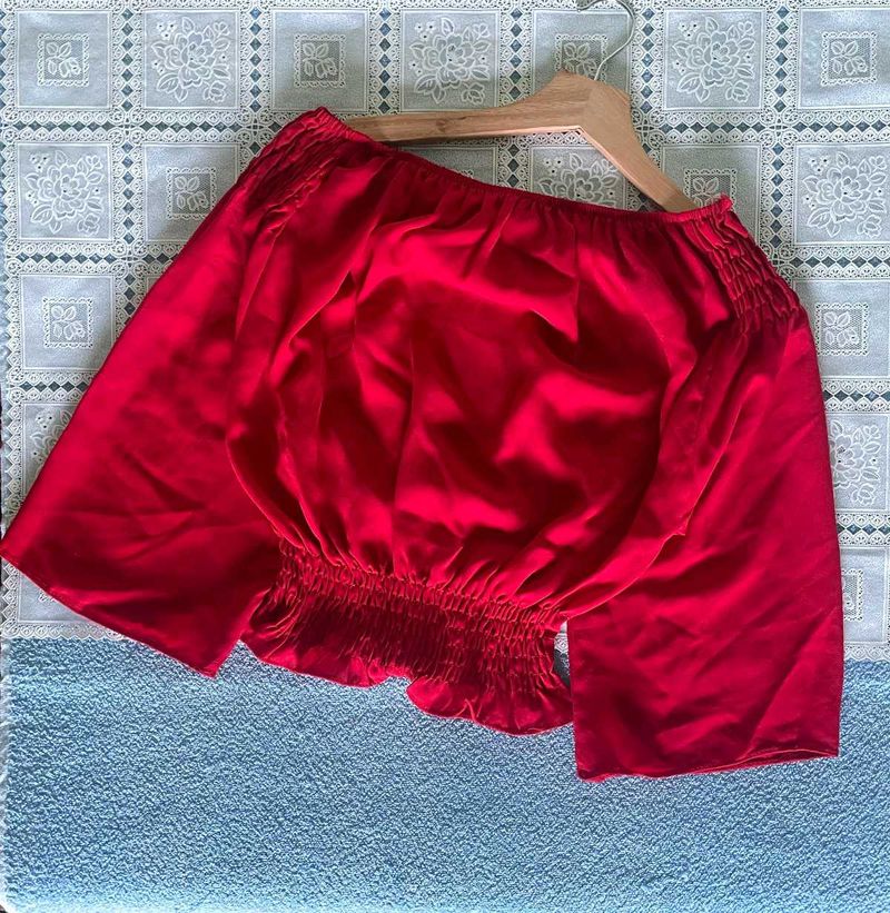Red Off-Shoulder Top