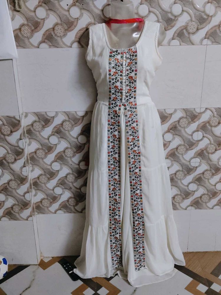 Elegant White Embroidered Dress