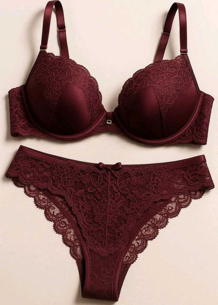 Burgundy Lace Lingerie Set