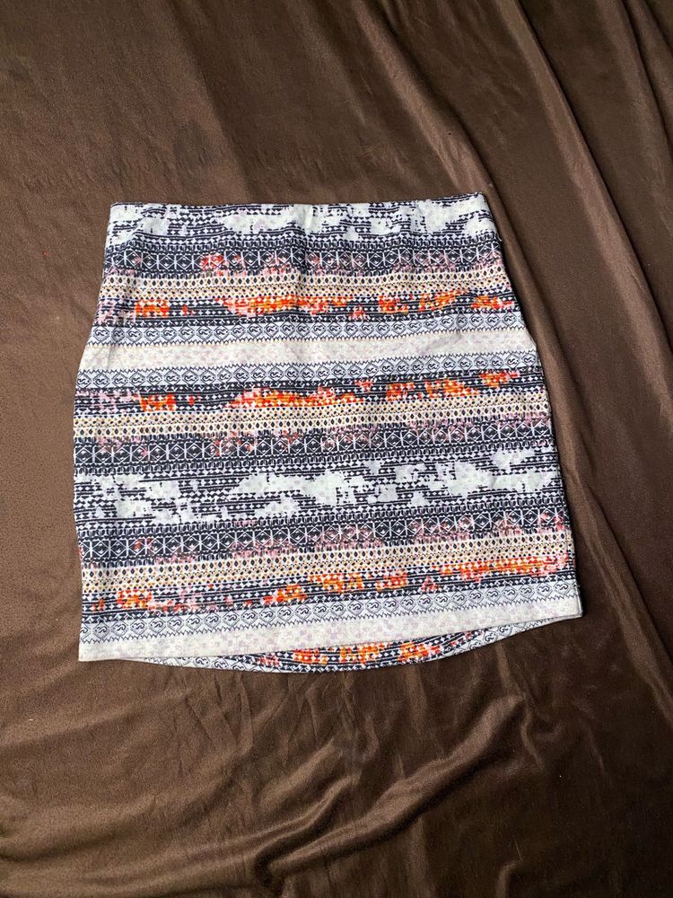 Patterned Mini Skirt