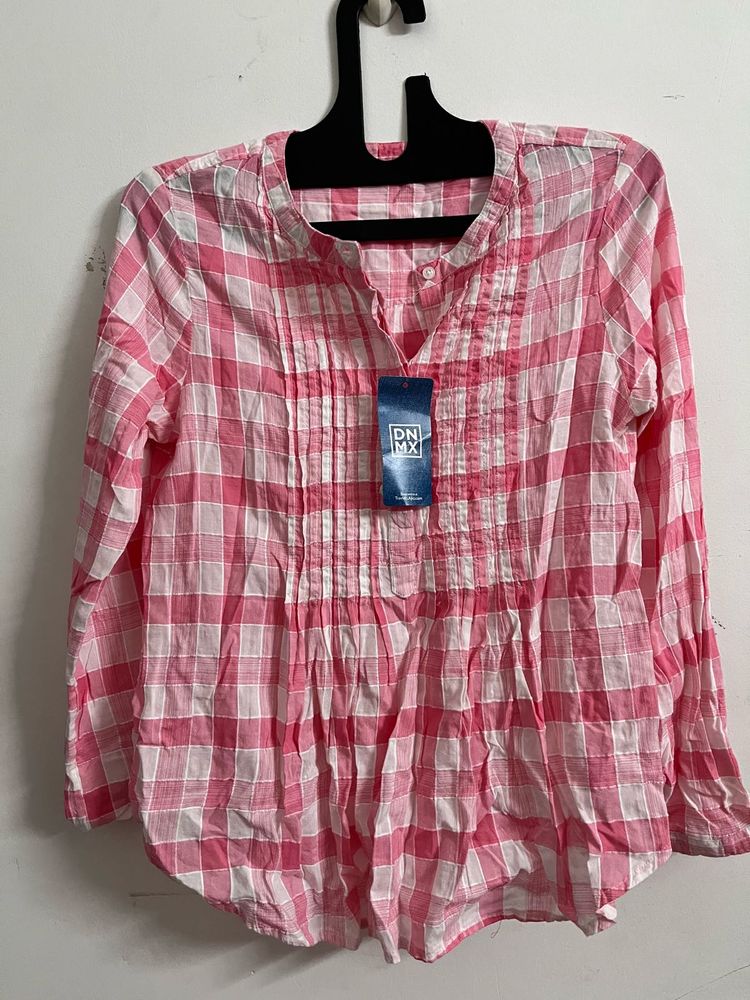 Pink Plaid Top