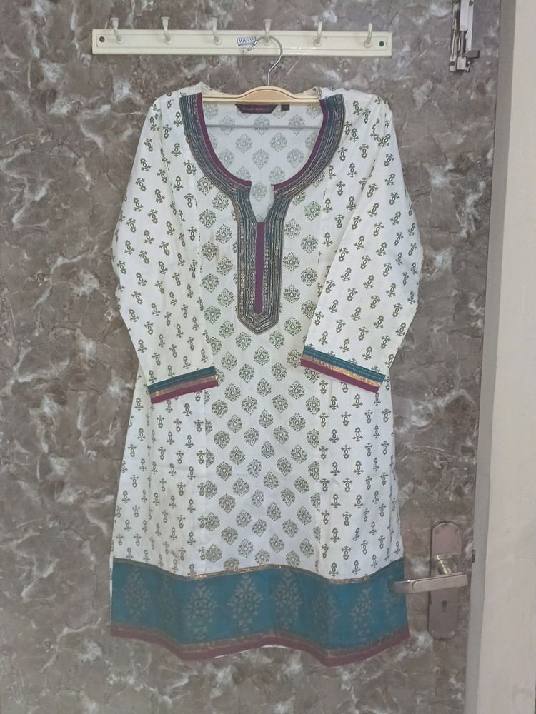 Cream Shot Kurta