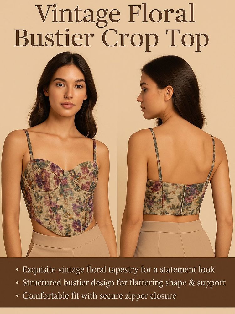 Floral Bustier Crop Top