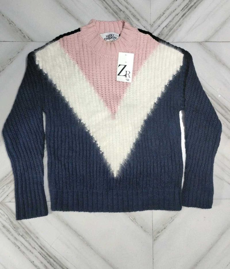 Stylish Colorblock Knit Sweater