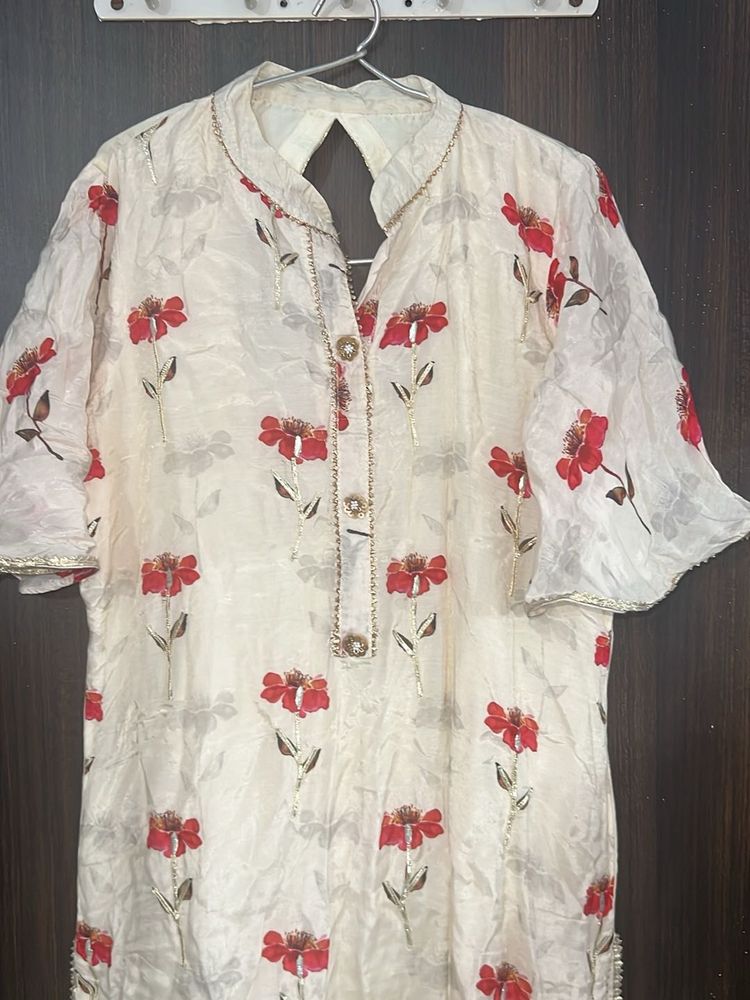 Floral Print Kurta - Full set with Duppata &amp; pants