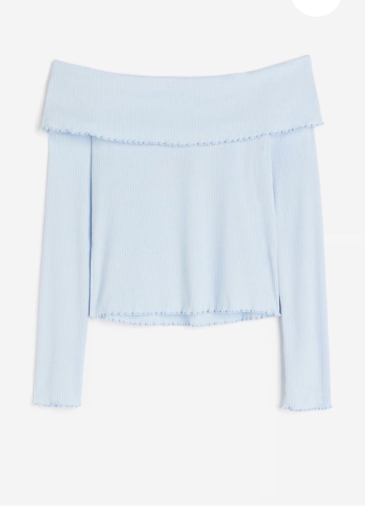 Blue Off-Shoulder Top