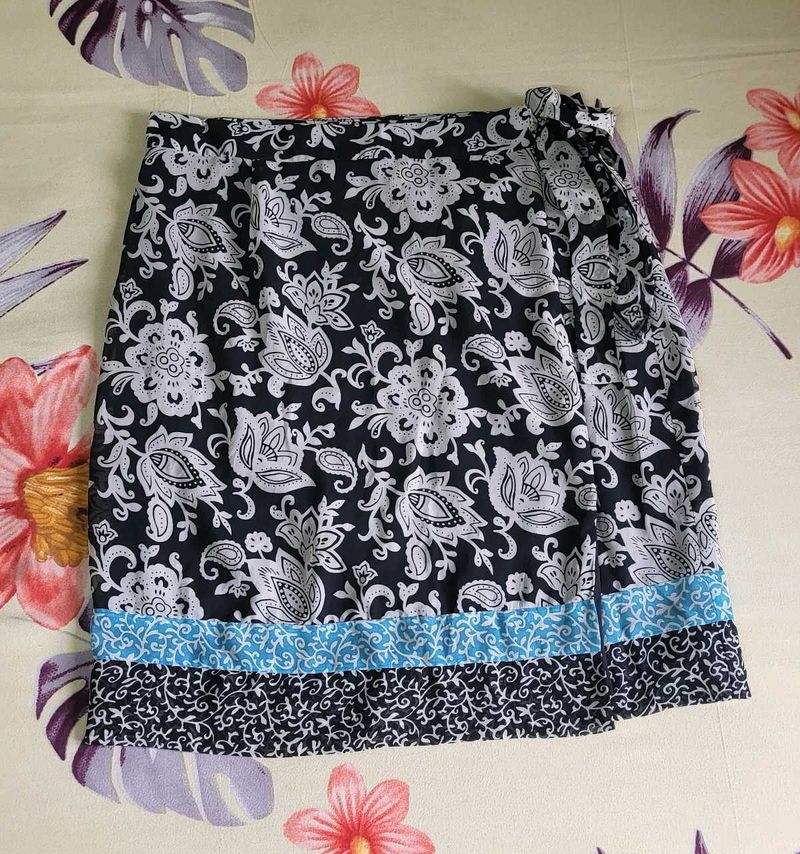 Floral Print Skirt Wrap Around