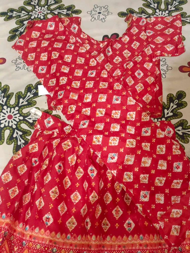 Red Lehenga Choli Set baby girl 18-20 months