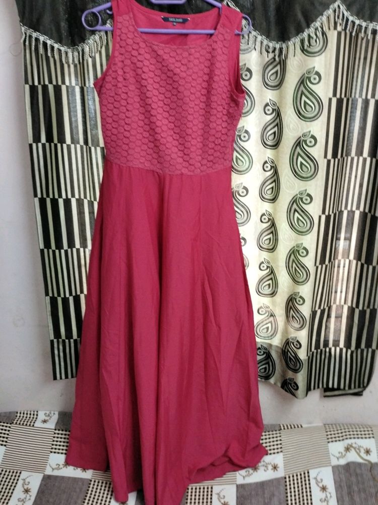 Sleeveless Pink Flared Gown