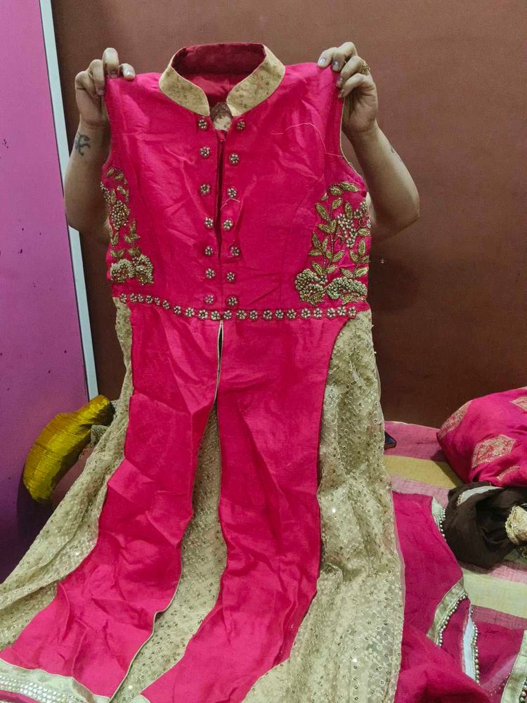 Pink And Golden Gown