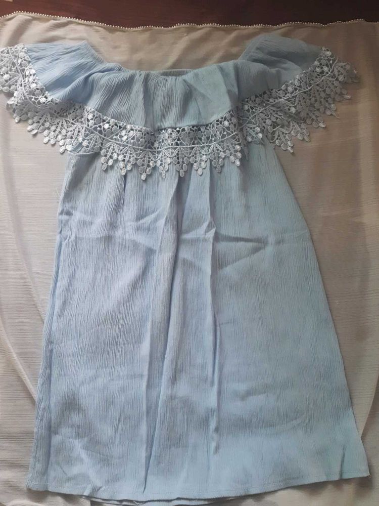 Blue Off Shoulder Top