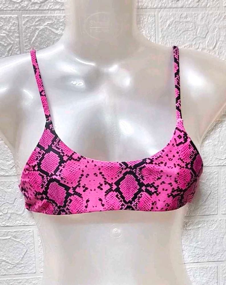 Pink Snake Print Bikini Top 32 to 34 inches