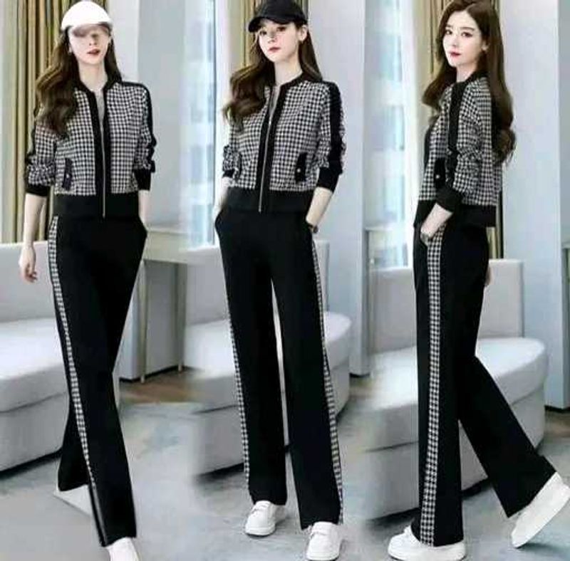 Chic Houndstooth Tracksuit