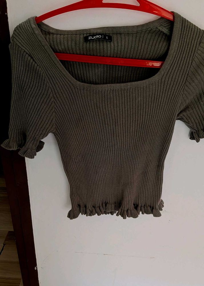 Cute Olive Green Top