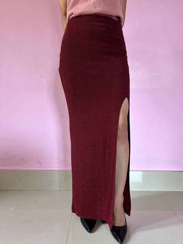 Red Shimmer Skirt