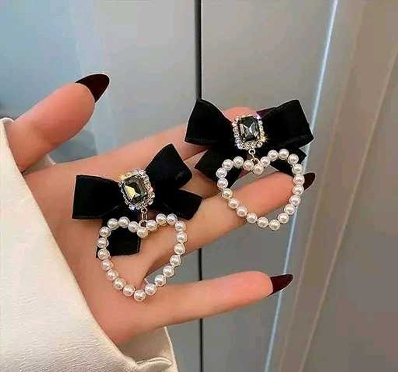 Destiny Jewels Gold Plated Korean Style Black Bow