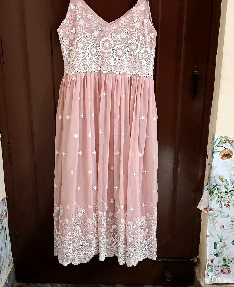 Baby Pink And White Festive Suit
