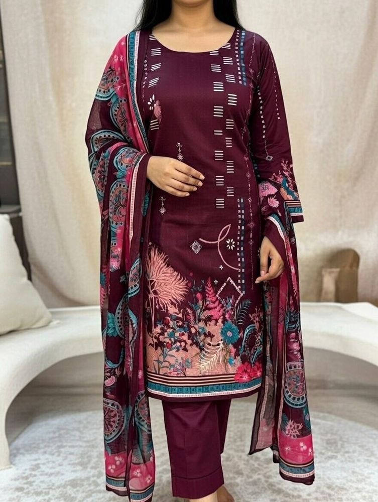 unstiched  Printed winter fabric, dress, material