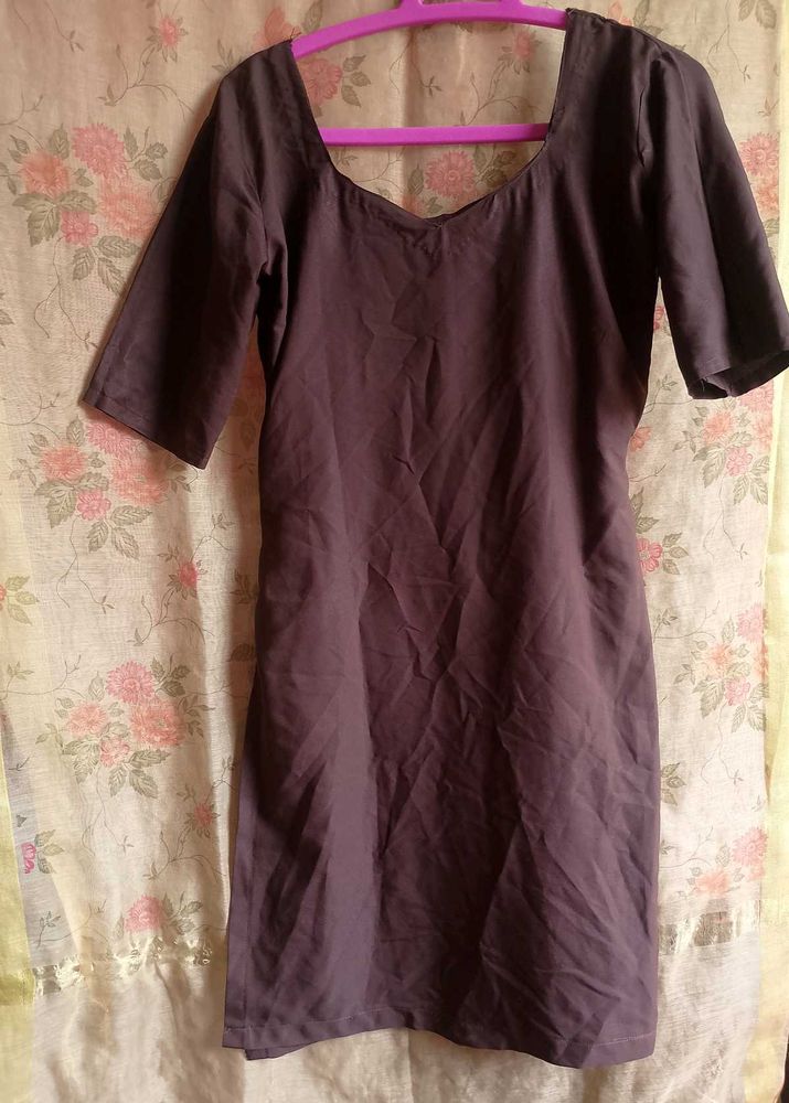 Coffee brown sweetheart neck kurti 🤎