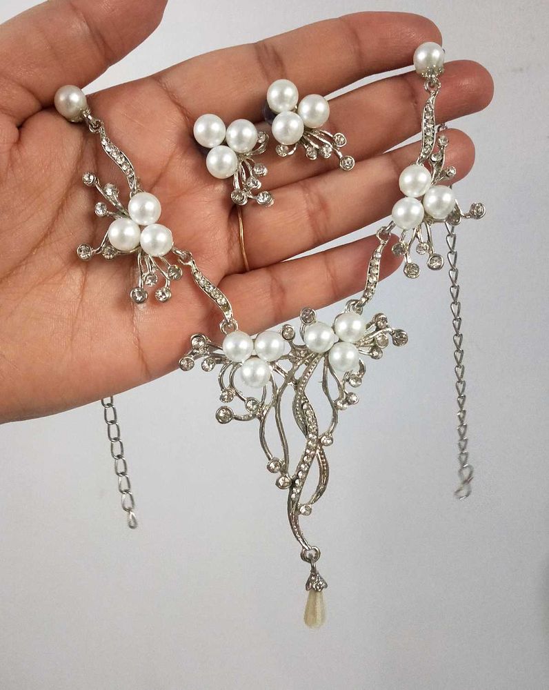 Pearl Rhinestone Jewelry Set
