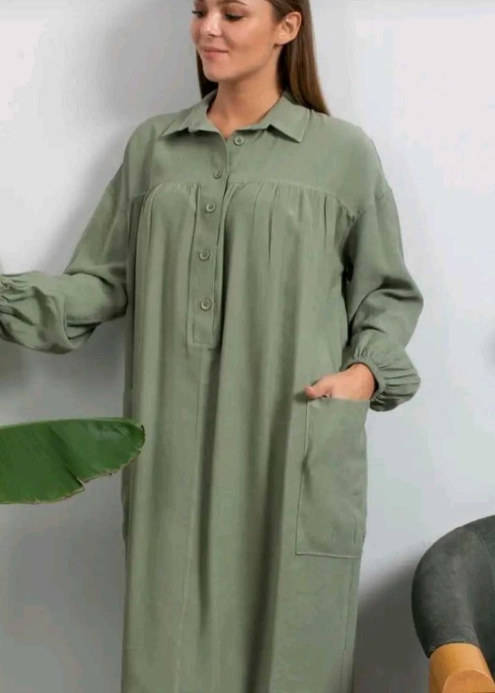 🔻PRICE DROP - ZARA Green Shirt Dress