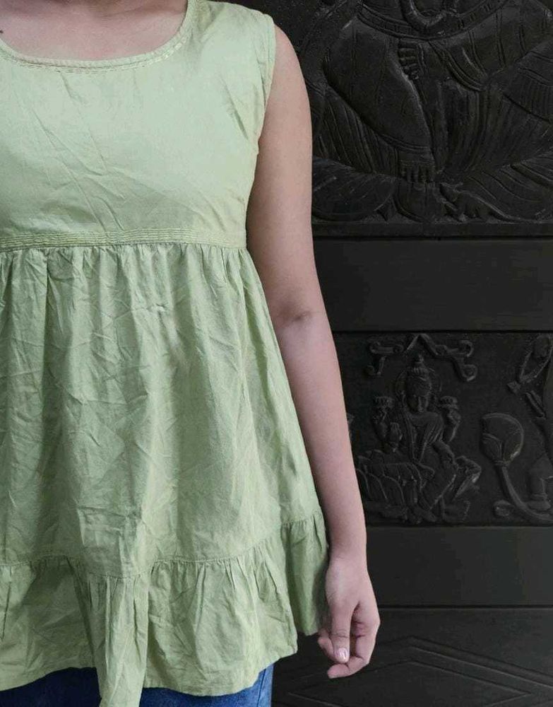 Green Sleeveless Top