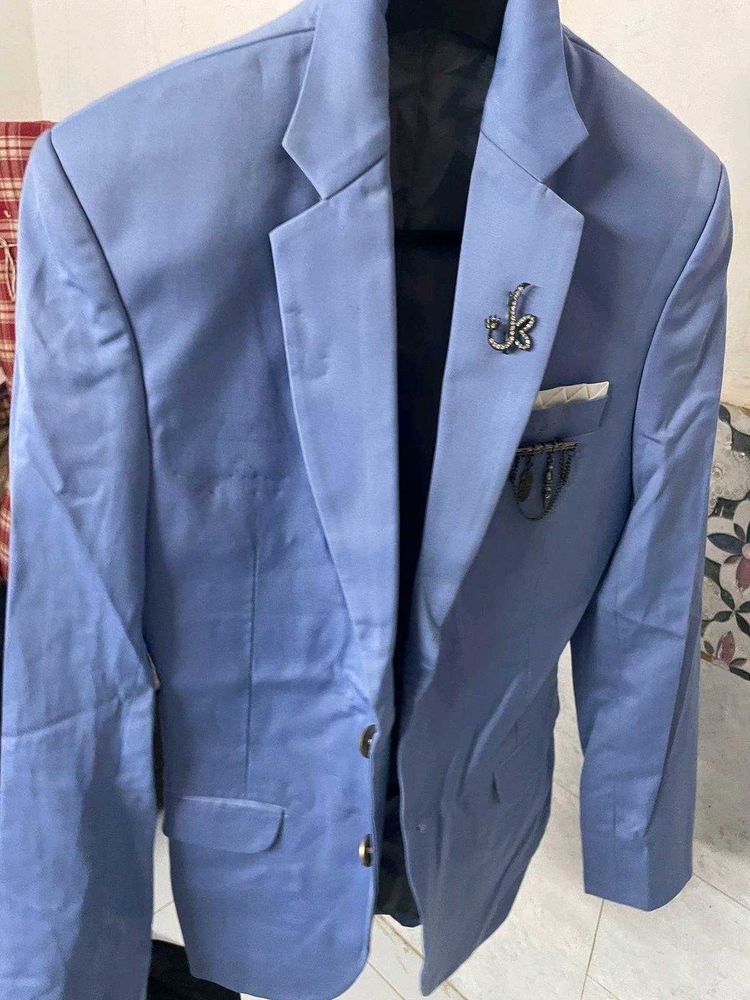 Light Blue Blazer with Embellishments