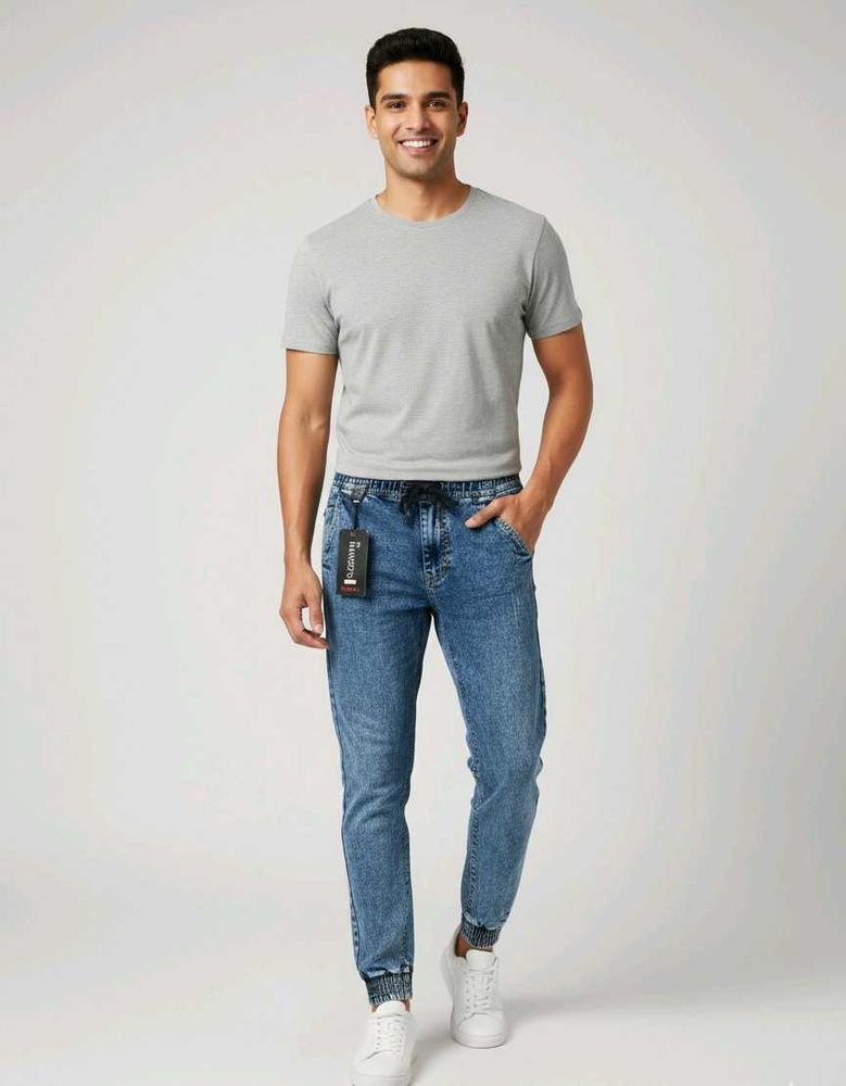 Blue Denim Joggers Size -30